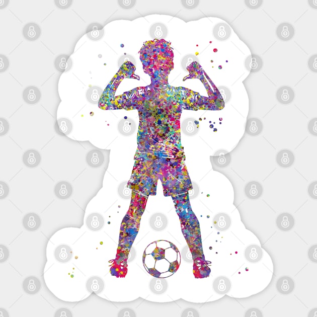 Boy Soccer Player Sticker by RosaliArt